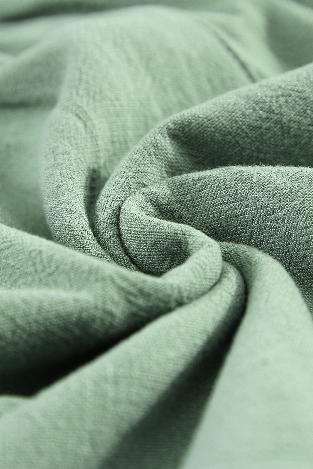 Green Ruffle Shorts with High Waist and Pockets