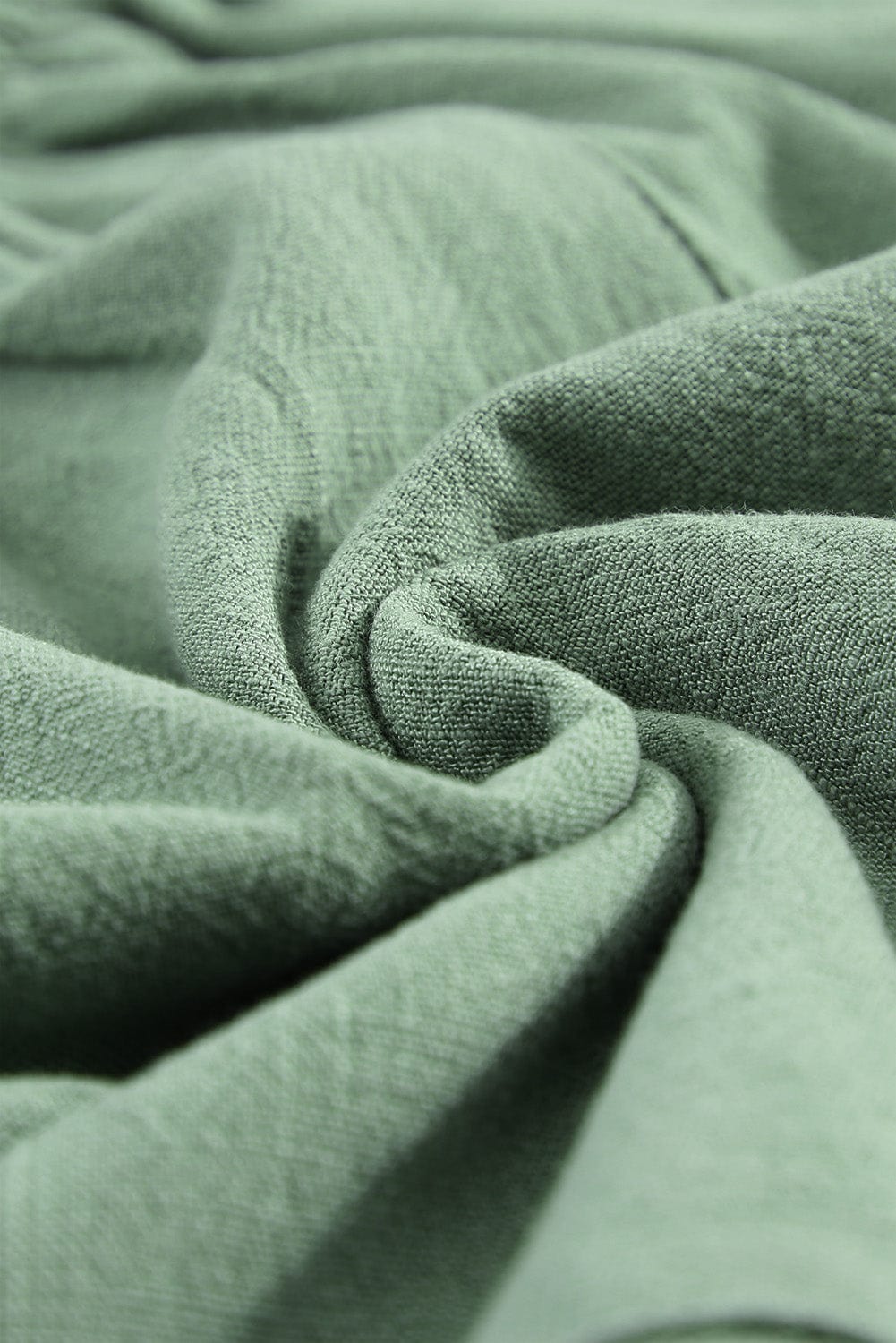 Green Ruffle Shorts with High Waist and Pockets