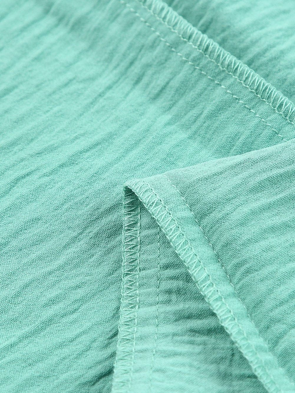 Green Shirred High Waist Sleeveless V Neck Jumpsuit