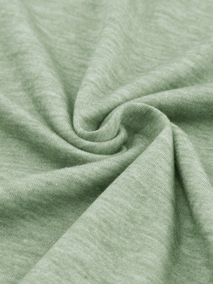 Green Smocked 3/4 Sleeve Relaxed Fit Top with Ruffle Detail