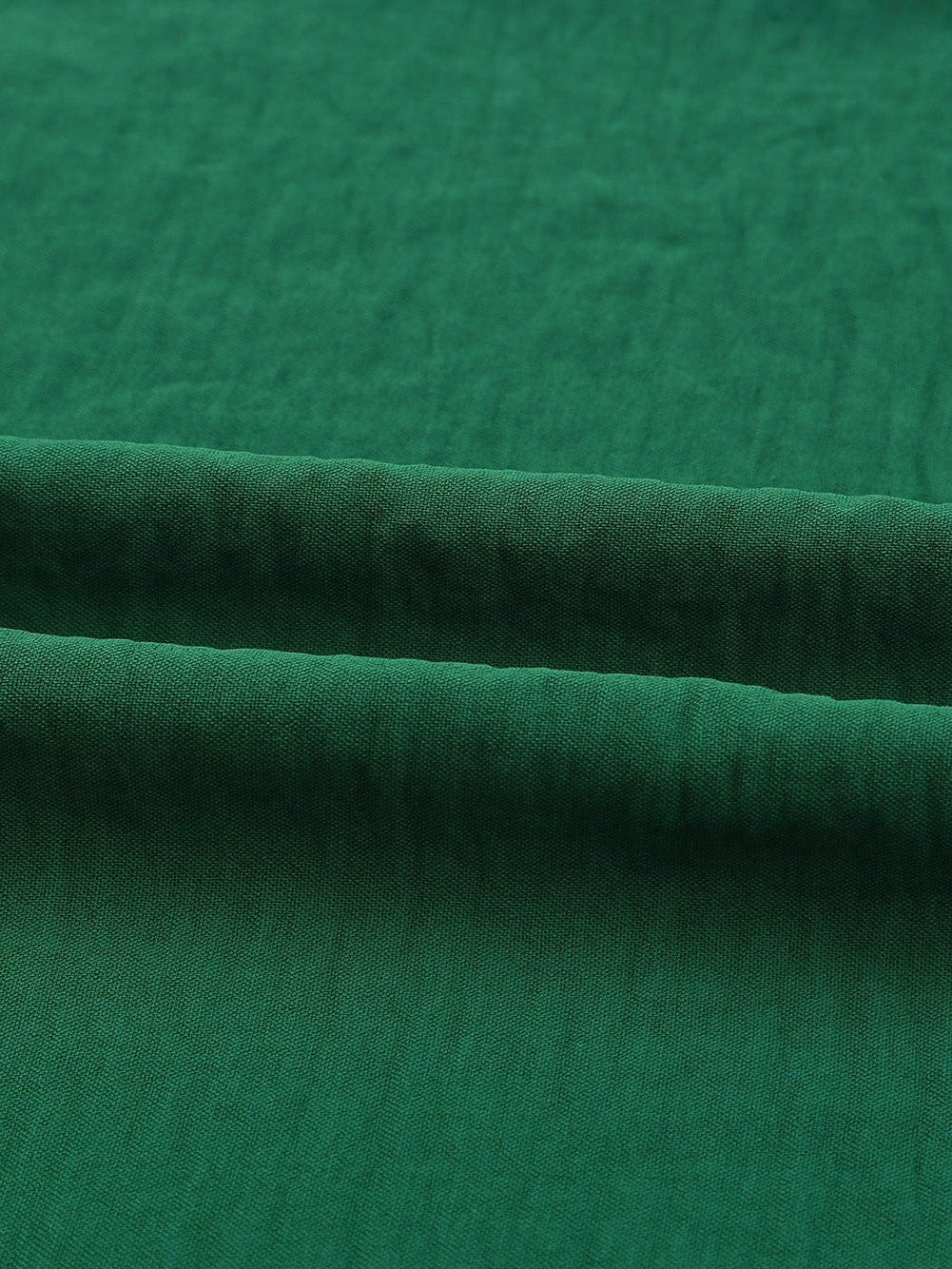 Green Smocked Cuff Shift Blouse