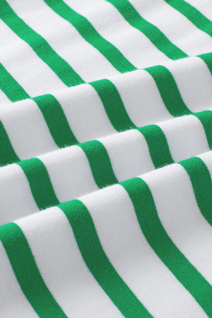 Green Striped Puff Sleeve Southern Belle Tee
