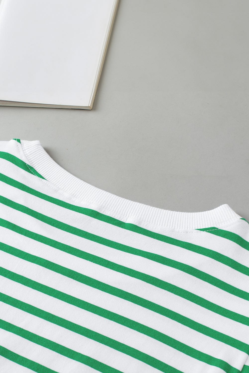 Green Striped Puff Sleeve Southern Belle Tee