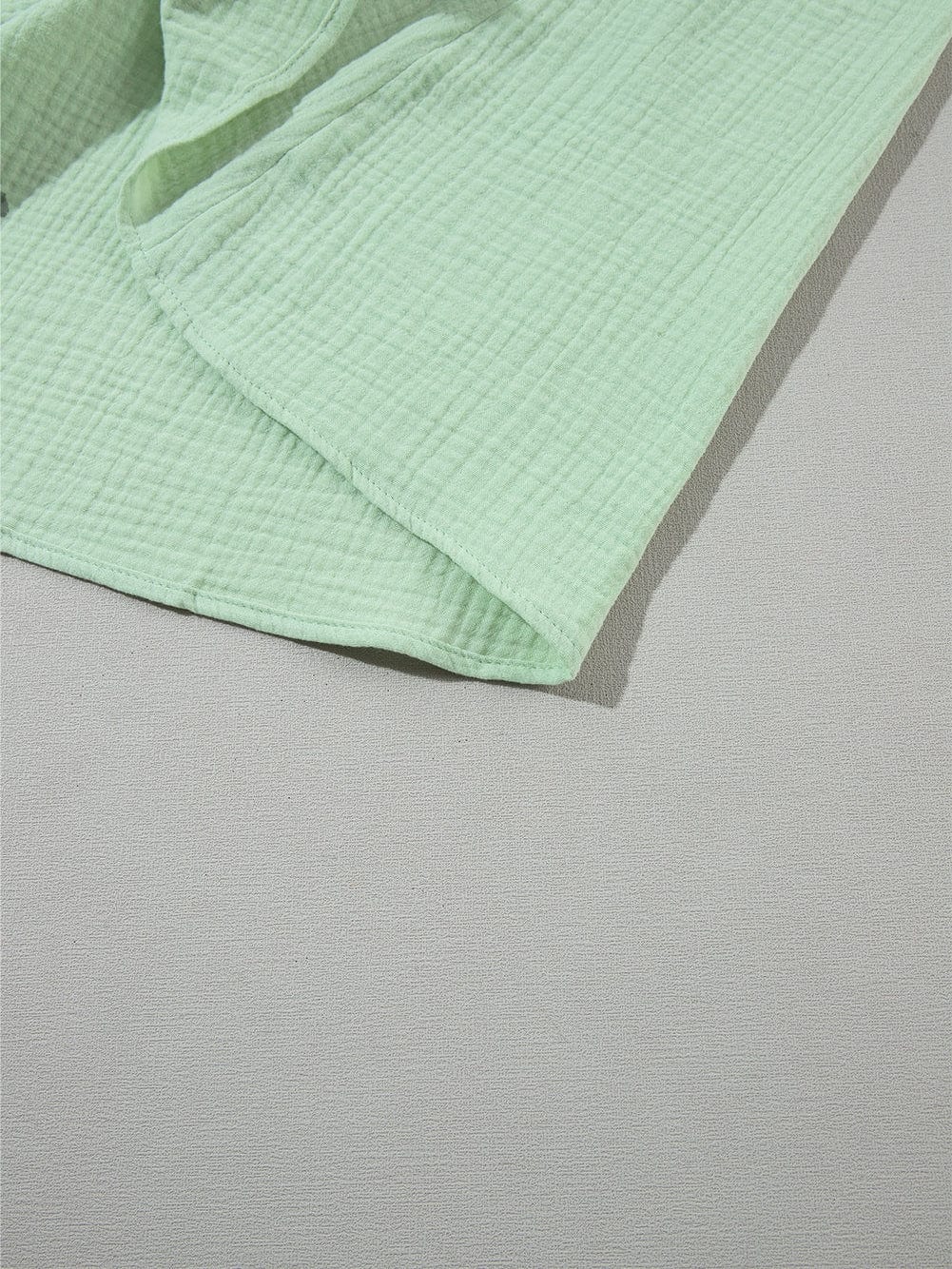 Green Textured Square Neck Bubble Sleeve Maxi Dress