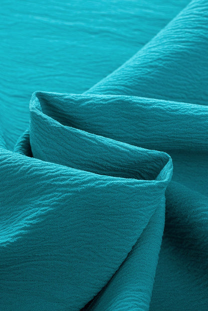 Green Tiered Ruffle-Sleeve Mini Dress with Handy Pockets