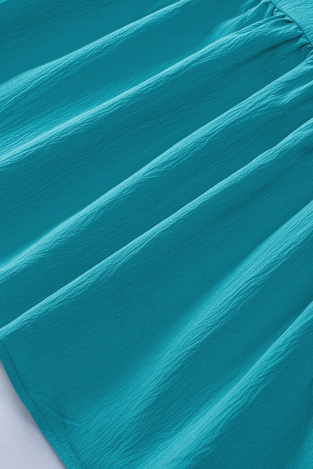 Green Tiered Ruffle-Sleeve Mini Dress with Handy Pockets