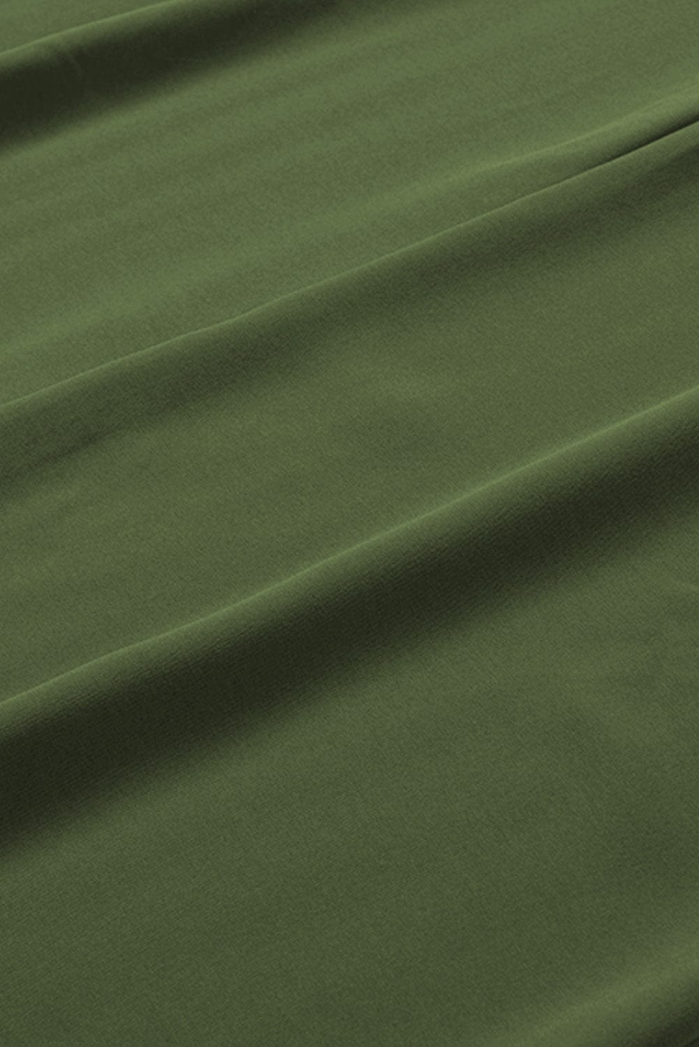 Green V-Neck Buttoned Mini Dress