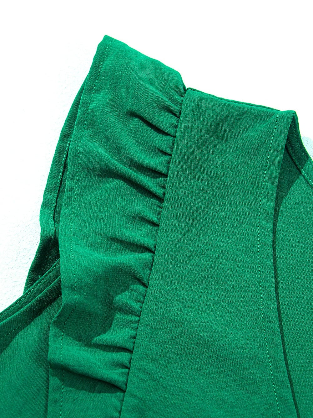 Green V Neck Ruffle Tiered Mini Dress - Stylish Choice for a Chic Ensemble