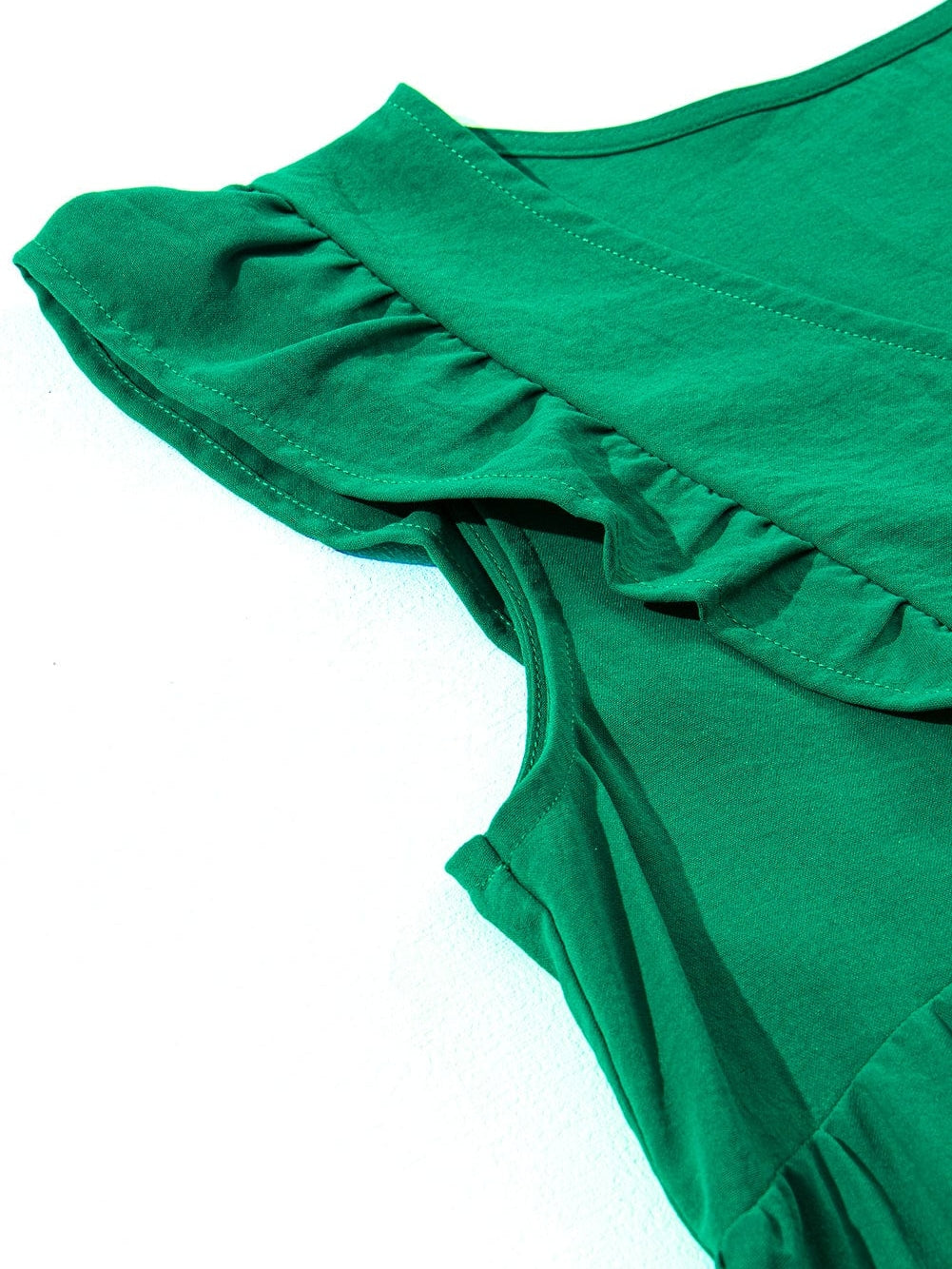 Green V Neck Ruffle Tiered Mini Dress - Stylish Choice for a Chic Ensemble