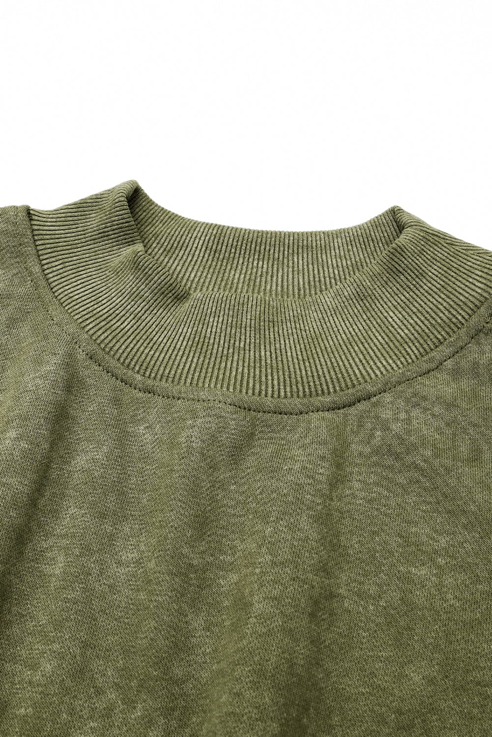 Green Vintage Drop Shoulder Round Neck Pullover Sweatshirt