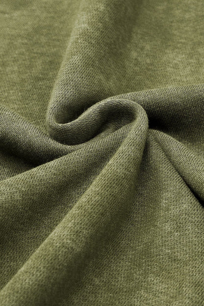 Green Vintage Drop Shoulder Round Neck Pullover Sweatshirt