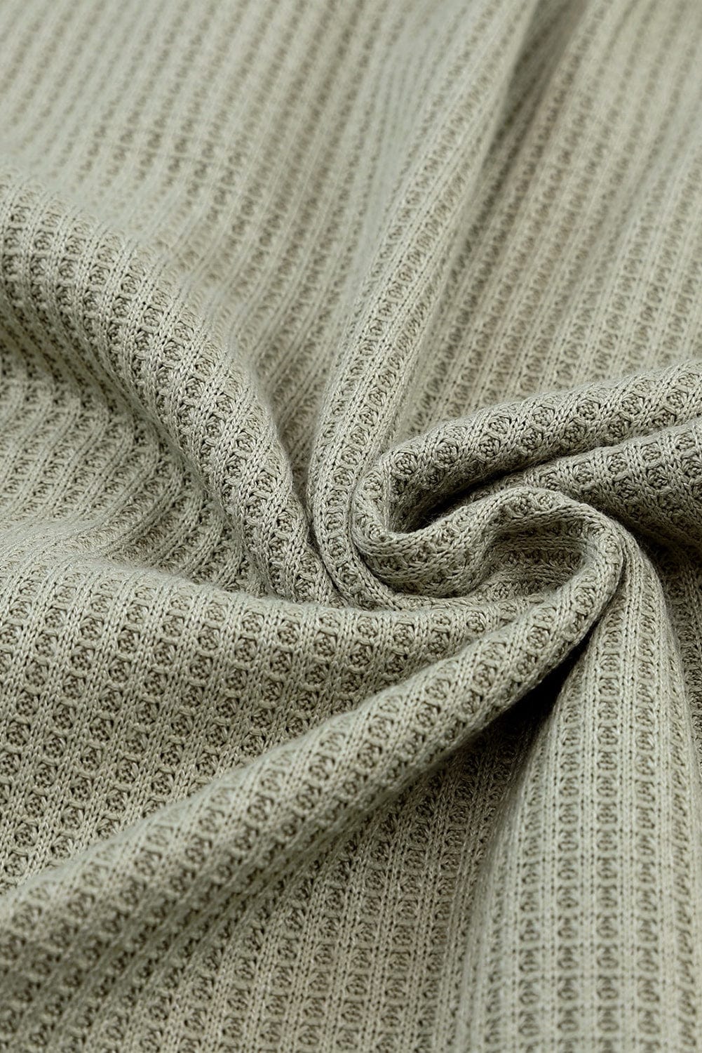 Green Waffle Knit Cardigan with Exposed Seams and Button Detail