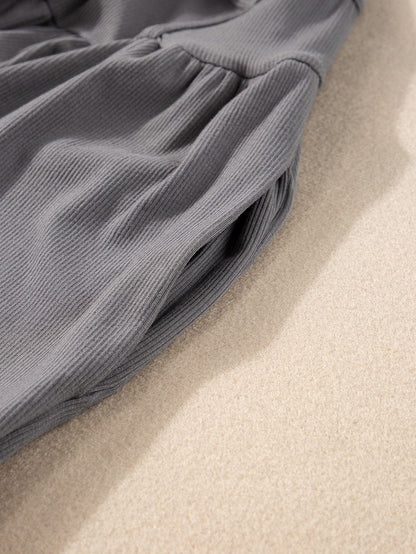 Grey A-Line Cinched Waist Sleeveless Jumpsuit