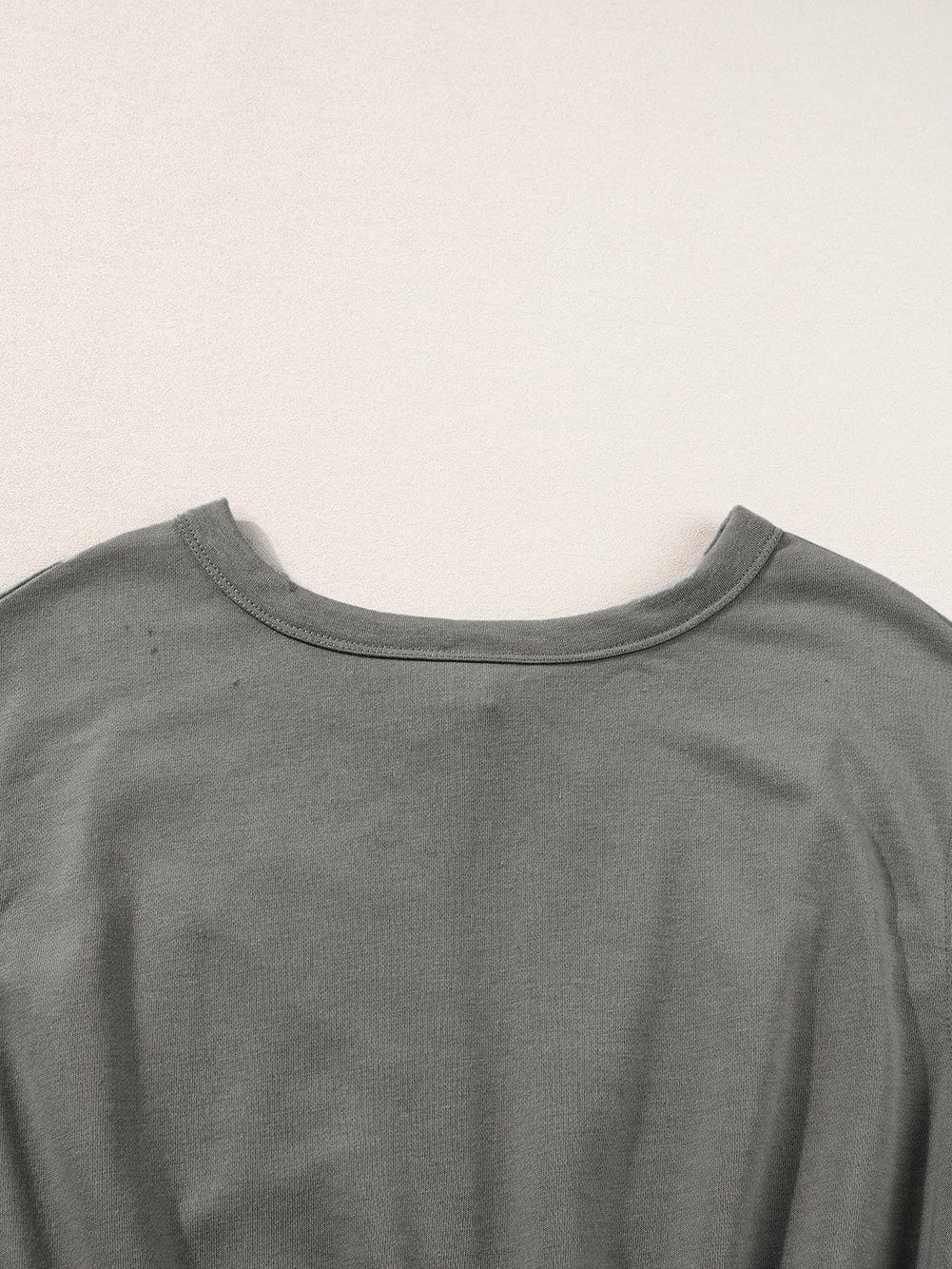 Grey Cap Sleeve Drawstring Jumpsuit with Open Back