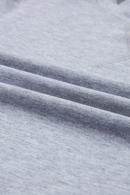 Grey Floral Lace Patchwork Ruffle T-shirt Mini Dress