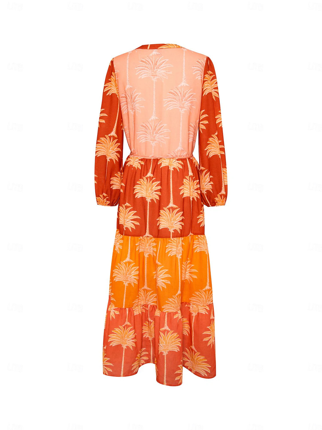 Floral Tassel Fringe V Neck Midi Dress