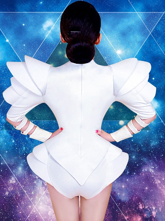 Jazz Leotard / Onesie Crystals / Rhinestones Women's Performance Long Sleeve Spandex - LuckyFash™