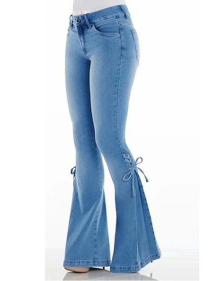 Women's Jeans Cotton Plain Black Deep Blue Active High Waist Full Length Outdoor Street Fall Winter