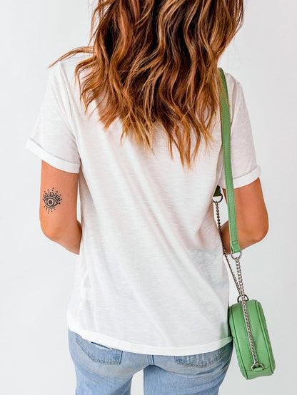 Happy Easter Rabbit Graphic Tee with Leopard Details