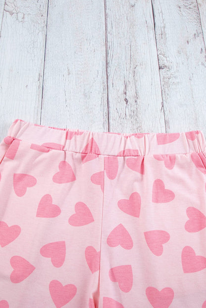 Heartfelt Pink Valentine Heart Print Cozy Lounge Set