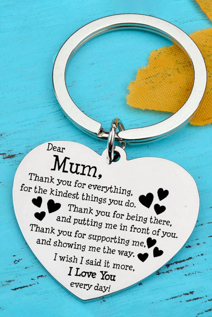 Heartfelt White Mum Appreciation Keychain Gift