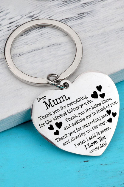 Heartfelt White Mum Appreciation Keychain Gift