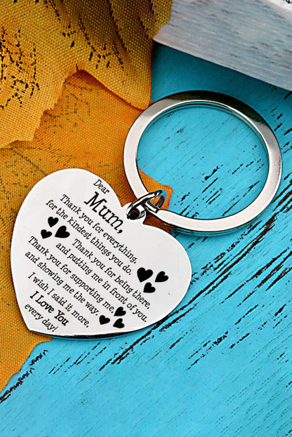 Heartfelt White Mum Appreciation Keychain Gift