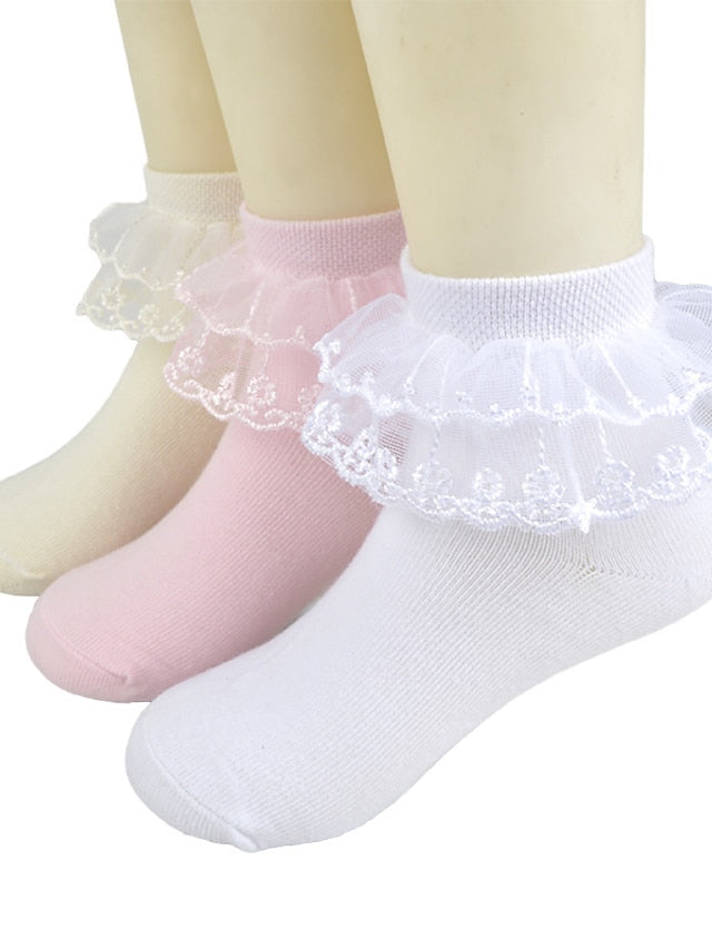 Kid's Crew Socks Wedding Party Daily Solid / Plain Color Nylon Cotton Classic Lolita 1 Pair - LuckyFash™