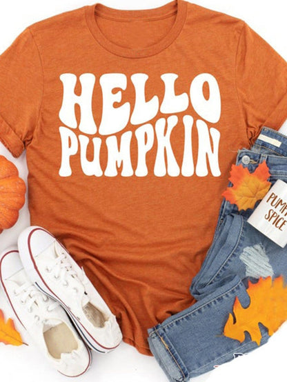 Hello Pumpkin Orange Graphic Tee
