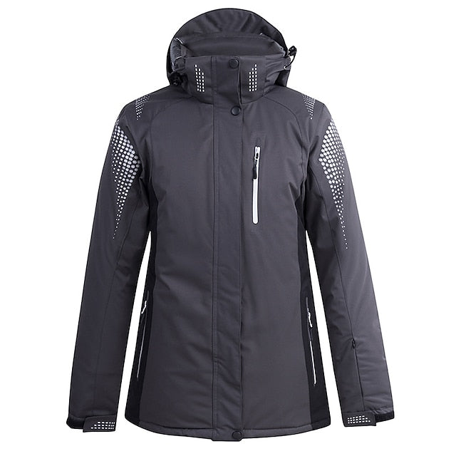 Men's Women's Hoodie Jacket Ski Jacket Outdoor Winter Thermal Warm Adjustable Waterproof Windproof Detachable Hood Windbreaker Winter Jacket for Skiing Camping / Hiking Snowboarding Ski