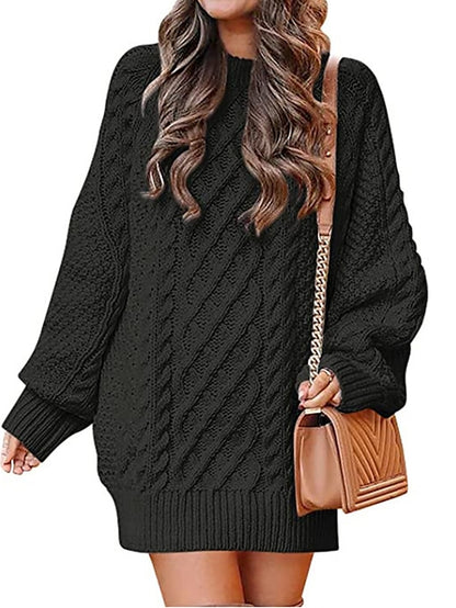 Women's Pullover Sweater Jumper Crew Neck Cable Knit Acrylic Oversized Fall Winter Regular Outdoor Daily Going out Stylish Casual Soft Long Sleeve Solid Color Black White Pink S M L