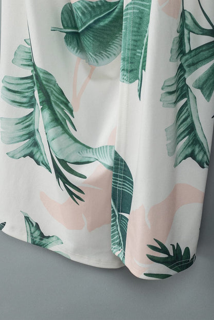 High Neck Floral Print Tie Long Sleeve Dress