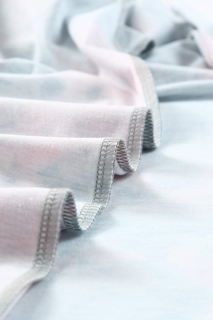 High Neck Floral Print Tie Long Sleeve Dress