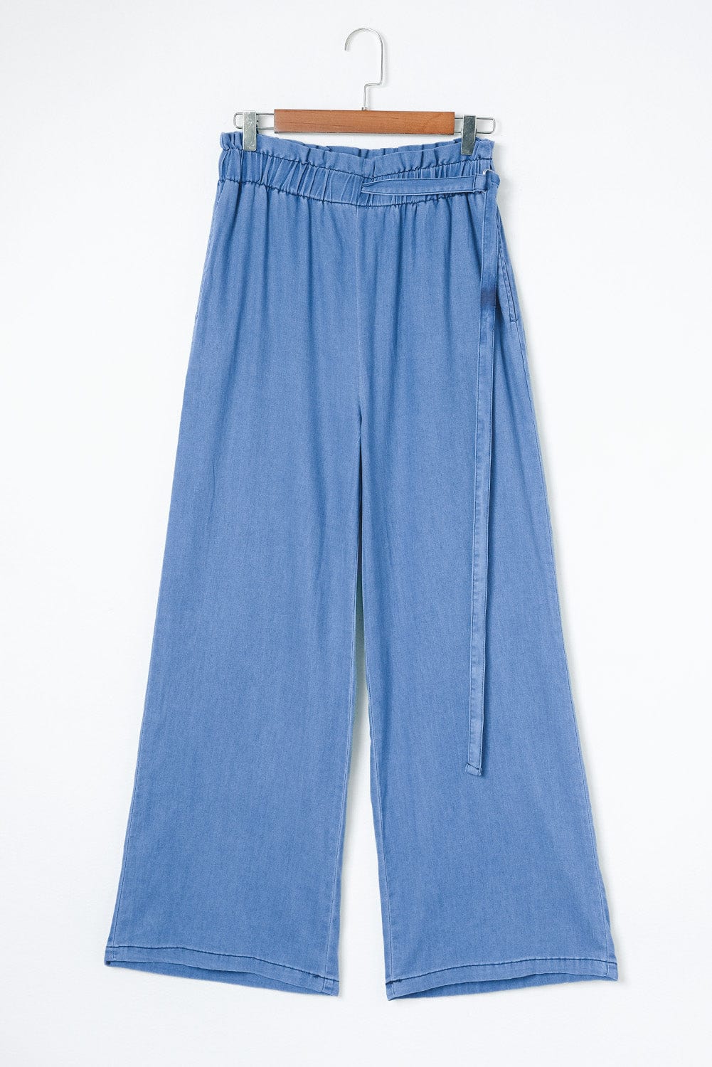 High Rise Tencel Wide Leg Jeans with Pockets