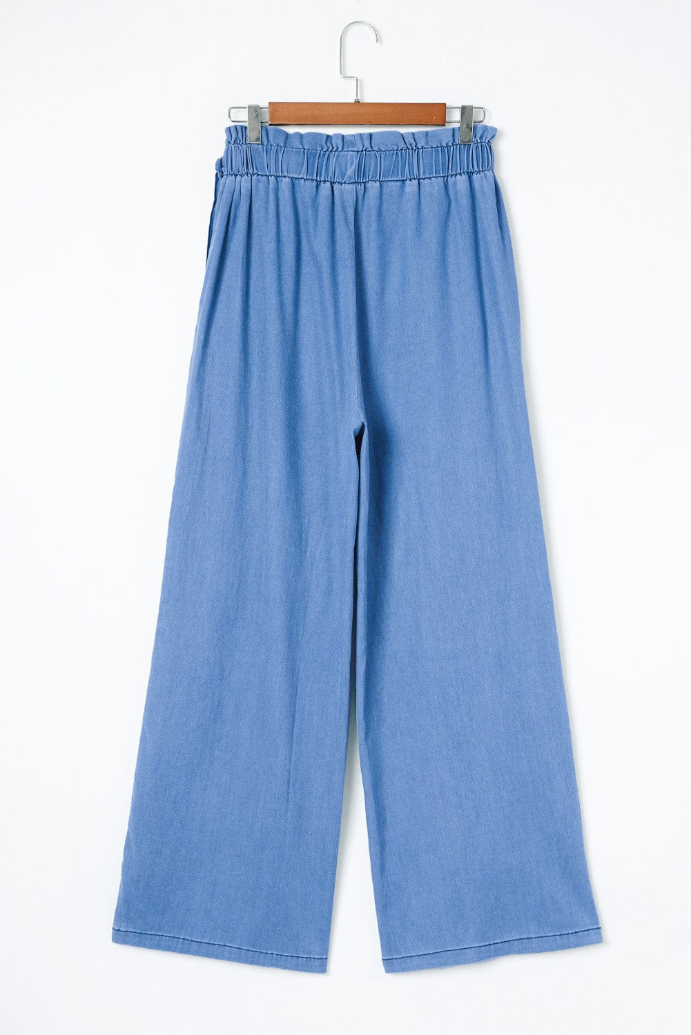 High Rise Tencel Wide Leg Jeans with Pockets