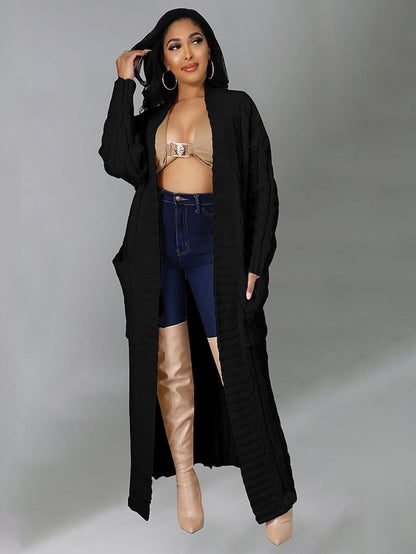 Women's Cardigan Sweater V Neck Chunky Knit Cotton Knitted Drop Shoulder Fall Winter Tunic Home Daily Sexy Long Sleeve Solid Color Red Brown Black Yellow S M L