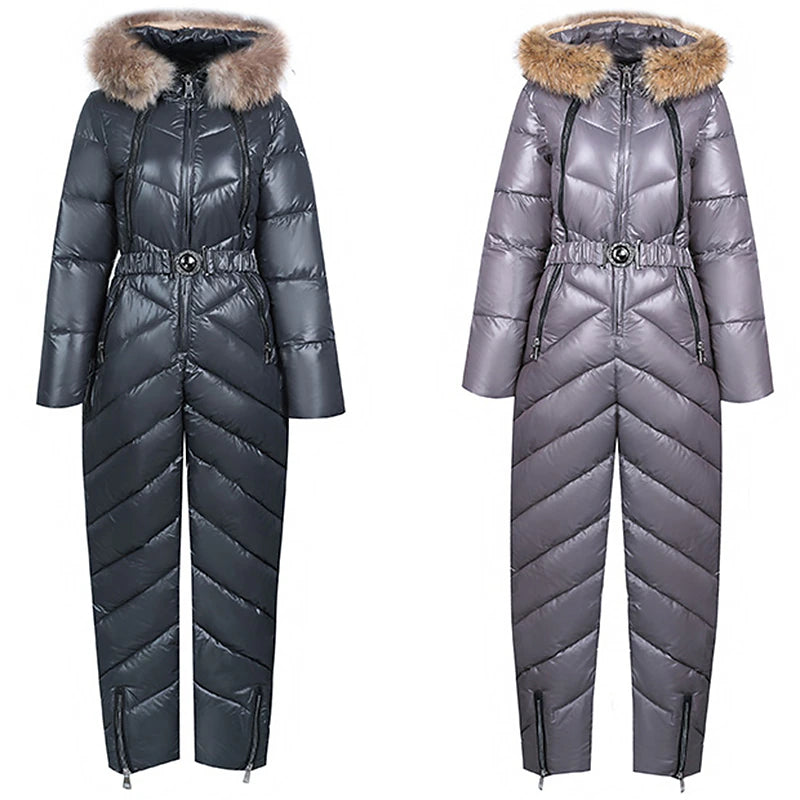 Women's Jumpsuit Ski Suit Outdoor Winter Thermal Warm Windproof Hooded Windbreaker Snow Suit for Skiing Camping / Hiking Snowboarding Ski