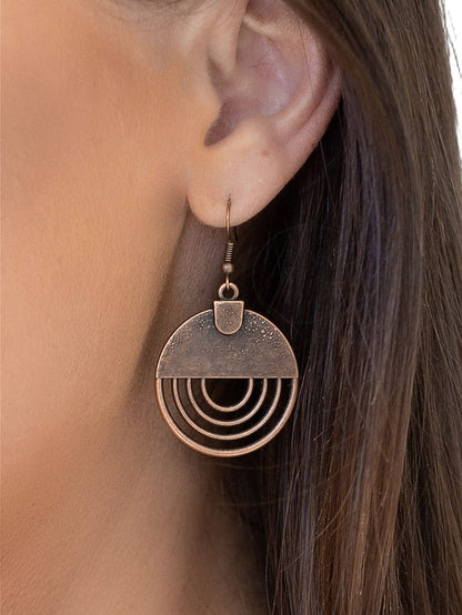 Hollow Out Brown Vintage Hook Earrings