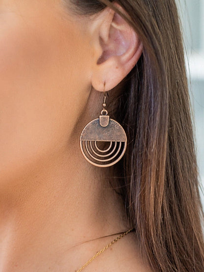 Hollow Out Brown Vintage Hook Earrings