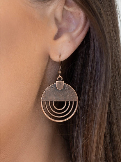 Hollow Out Brown Vintage Hook Earrings