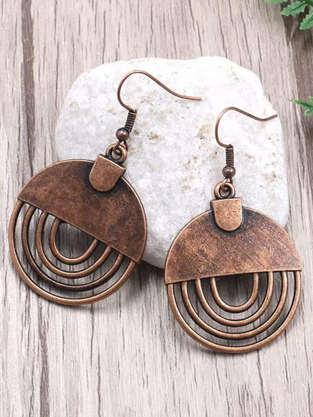 Hollow Out Brown Vintage Hook Earrings
