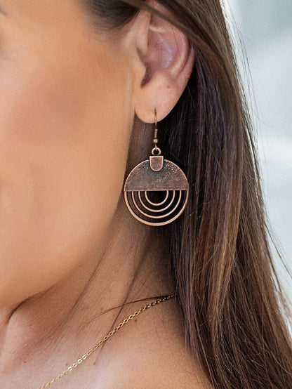 Hollow Out Brown Vintage Hook Earrings