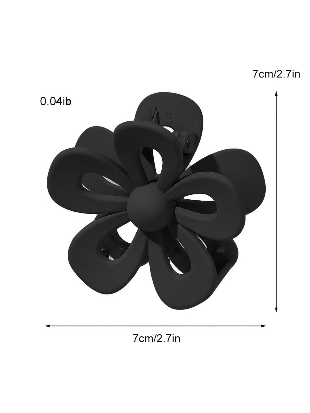 Hollowed Floral Black Hair Claw Clip
