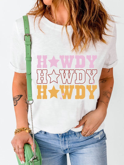 HOWDY Star Print Western Graphic Tee