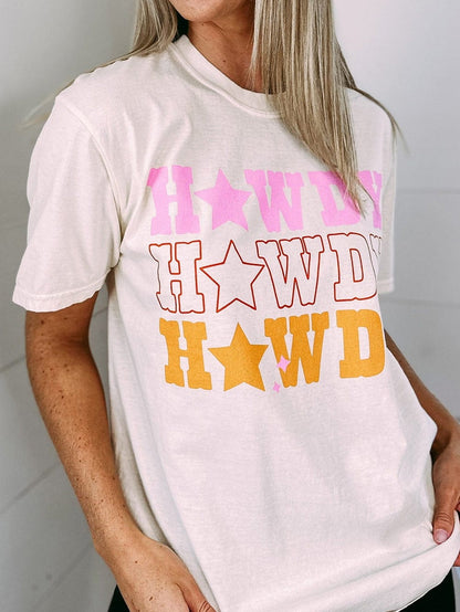 HOWDY Star Print Western Graphic Tee