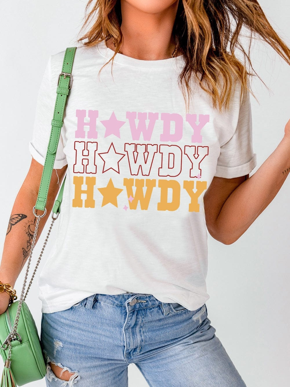 HOWDY Star Print Western Graphic Tee