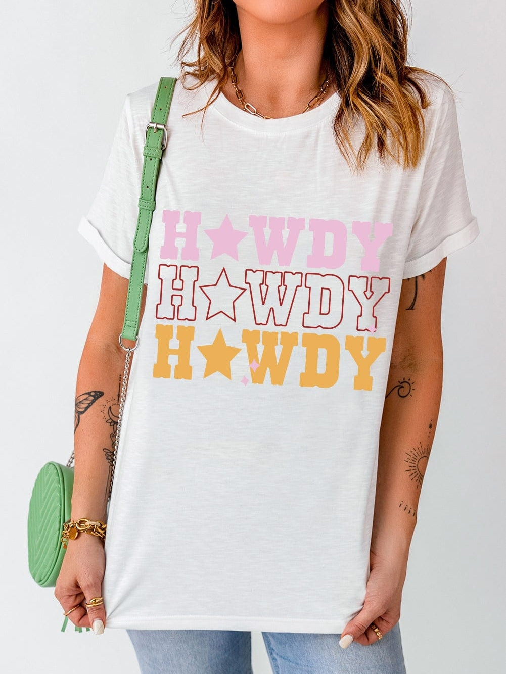 HOWDY Star Print Western Graphic Tee