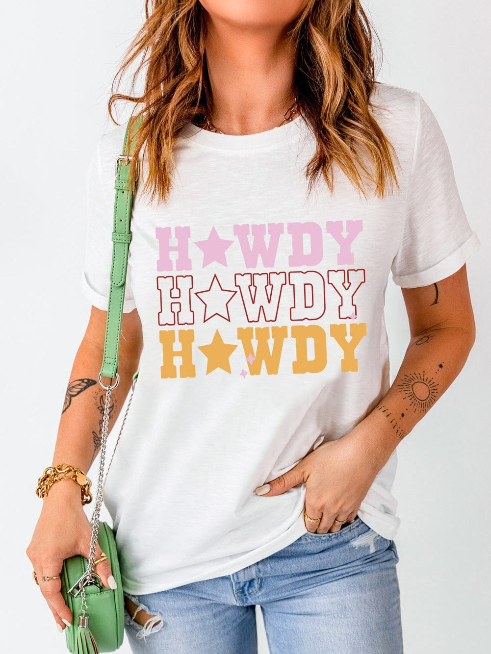HOWDY Star Print Western Graphic Tee