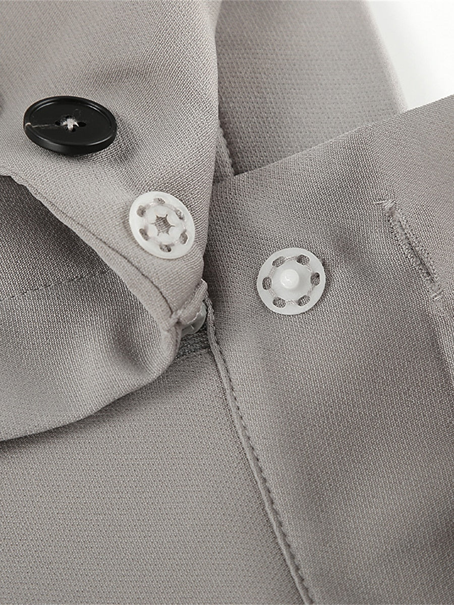 Women's Dress Pants Spandex Plain Grey Black Elegant High Waist Full Length Office / Career Street Fall Winter