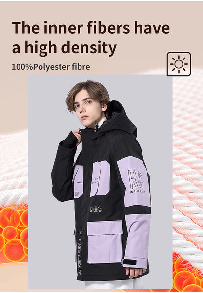 Men's Women's Ski Jacket Outdoor Winter Thermal Warm Reflective Waterproof Windproof Jacket for Snowboarding Ski Winter Sports